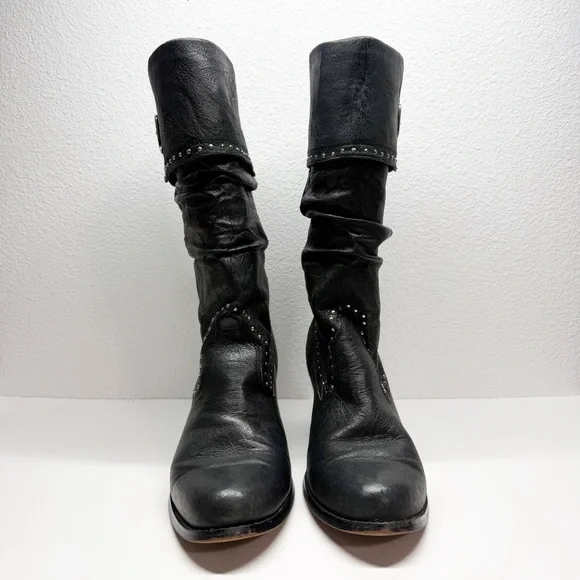 Dingo Leather Studded Buckle Detail Western Boots - Picture 2 of 16